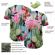 Charger l'image dans la galerie, Custom Green Pink-White 3D Pattern Design Cactus Festival Authentic Baseball Jersey