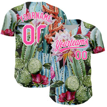 Charger l'image dans la galerie, Custom Green Pink-White 3D Pattern Design Cactus Festival Authentic Baseball Jersey