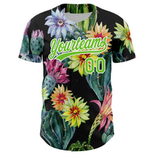 Load image into Gallery viewer, Custom Black Aurora Green-White 3D Pattern Design Cactus Festival Authentic Baseball Jersey
