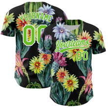 Load image into Gallery viewer, Custom Black Aurora Green-White 3D Pattern Design Cactus Festival Authentic Baseball Jersey