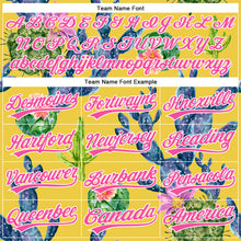 Load image into Gallery viewer, Custom Yellow Pink-White 3D Pattern Design Cactus Festival Authentic Baseball Jersey
