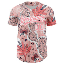Laden Sie das Bild in den Galerie-Viewer, Custom Medium Pink White 3D Pattern Design Cactus Festival Authentic Baseball Jersey