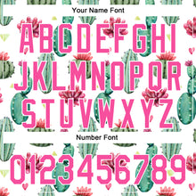 Load image into Gallery viewer, Custom White Pink 3D Pattern Design Cactus Festival Authentic Baseball Jersey