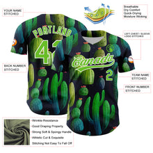 Load image into Gallery viewer, Custom Navy Aurora Green-White 3D Pattern Design Cactus Festival Authentic Baseball Jersey