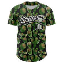 Load image into Gallery viewer, Custom Black White 3D Pattern Design Cactus Festival Authentic Baseball Jersey