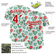 Загрузить изображение в средство просмотра галереи, Custom White Red 3D Pattern Design Cactus Festival Authentic Baseball Jersey