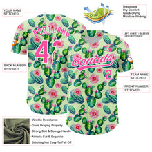 Load image into Gallery viewer, Custom Green Pink-White 3D Pattern Design Cactus Festival Authentic Baseball Jersey