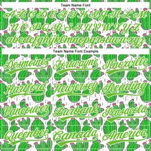Load image into Gallery viewer, Custom White Aurora Green 3D Pattern Design Cactus Festival Authentic Baseball Jersey