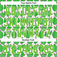 Load image into Gallery viewer, Custom White Aurora Green 3D Pattern Design Cactus Festival Authentic Baseball Jersey