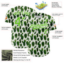 Load image into Gallery viewer, Custom White Aurora Green 3D Pattern Design Cactus Festival Authentic Baseball Jersey