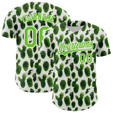 Load image into Gallery viewer, Custom White Aurora Green 3D Pattern Design Cactus Festival Authentic Baseball Jersey