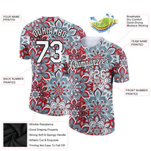 Load image into Gallery viewer, Custom White Black 3D Pattern Floral Design Performance T-Shirt