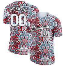 Load image into Gallery viewer, Custom White Black 3D Pattern Floral Design Performance T-Shirt