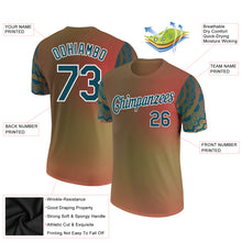 Загрузить изображение в средство просмотра галереи, Custom Orange Teal-White 3D Pattern Floral Design Performance T-Shirt