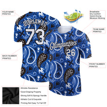 Load image into Gallery viewer, Custom Royal White-Black 3D Pattern Floral Design Performance T-Shirt
