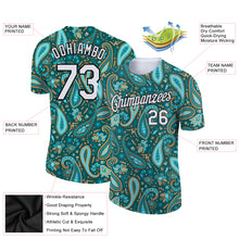 Load image into Gallery viewer, Custom Green White-Black 3D Pattern Floral Design Performance T-Shirt