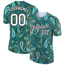 Load image into Gallery viewer, Custom Green White-Black 3D Pattern Floral Design Performance T-Shirt