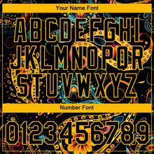 Загрузить изображение в средство просмотра галереи, Custom Black Gold 3D Pattern Floral Design Performance T-Shirt