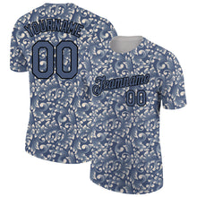 Загрузить изображение в средство просмотра галереи, Custom Blue Black 3D Pattern Floral Design Performance T-Shirt