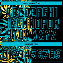 Загрузить изображение в средство просмотра галереи, Custom Black Lakes Blue 3D Pattern Design Hawaii Tropical Palm Leaves Performance T-Shirt