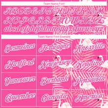 Загрузить изображение в средство просмотра галереи, Custom Pink White 3D Pattern Design Tropical Palm Leaves And Famingo Performance T-Shirt