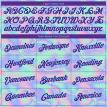 Charger l'image dans la galerie, Custom Light Blue Purple 3D Pattern Design Abstract Trendy Holographic Vaporwave Style Performance T-Shirt