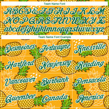 Загрузить изображение в средство просмотра галереи, Custom Gold Kelly Green-White 3D Pattern Design Tropical Pineapple Performance T-Shirt