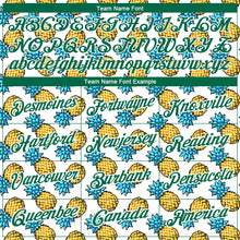 Load image into Gallery viewer, Custom White Kelly Green 3D Pattern Design Tropical Pineapple Performance T-Shirt