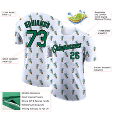 Load image into Gallery viewer, Custom White Kelly Green-Black 3D Pattern Design Hawaii Tropical Pineapple Performance T-Shirt