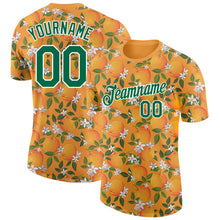Load image into Gallery viewer, Custom Orange Kelly Green-White 3D Pattern Design Orange Citrus Fruit Performance T-Shirt