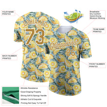 Load image into Gallery viewer, Custom White Old Gold 3D Pattern Design Lemon Performance T-Shirt
