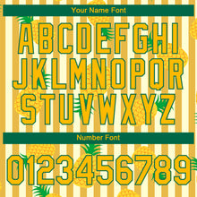 Загрузить изображение в средство просмотра галереи, Custom Yellow Kelly Green 3D Pattern Design Hawaii Tropical Pineapple Performance T-Shirt