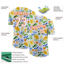 Load image into Gallery viewer, Custom White Orange 3D Pattern Design Abstract Watercolor Flower Performance T-Shirt