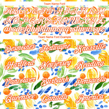 Load image into Gallery viewer, Custom White Orange 3D Pattern Design Abstract Watercolor Flower Performance T-Shirt