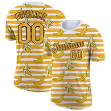 Load image into Gallery viewer, Custom White Yellow-Black 3D Pattern Design Banana Performance T-Shirt