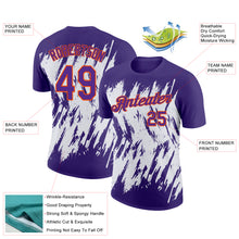 Load image into Gallery viewer, Custom Purple White-Orange 3D Pattern Design Abstract Sharp Shape Performance T-Shirt