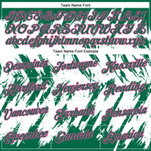 Загрузить изображение в средство просмотра галереи, Custom Kelly Green White-Pink 3D Pattern Design Abstract Sharp Shape Performance T-Shirt