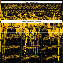 Загрузить изображение в средство просмотра галереи, Custom Black Gold 3D Pattern Design Dripping Splatter Art Performance T-Shirt