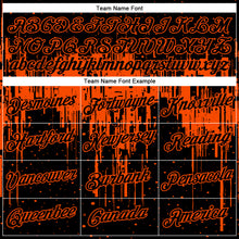 Загрузить изображение в средство просмотра галереи, Custom Black Orange 3D Pattern Design Dripping Splatter Art Performance T-Shirt