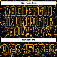 Charger l'image dans la galerie, Custom Black Gold 3D Pattern Design Abstract Network Performance T-Shirt