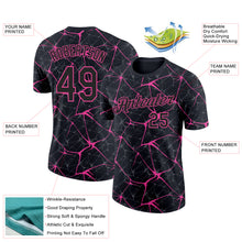 Load image into Gallery viewer, Custom Black Pink 3D Pattern Design Abstract Network Performance T-Shirt
