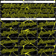 Load image into Gallery viewer, Custom Black Neon Yellow 3D Pattern Design Abstract Network Performance T-Shirt