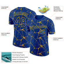Load image into Gallery viewer, Custom Royal Yellow 3D Pattern Design Abstract Network Performance T-Shirt