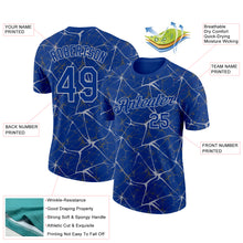 Load image into Gallery viewer, Custom Royal Gray 3D Pattern Design Abstract Network Performance T-Shirt