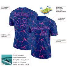 Load image into Gallery viewer, Custom Royal Pink 3D Pattern Design Abstract Network Performance T-Shirt