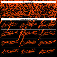 Загрузить изображение в средство просмотра галереи, Custom Black Orange 3D Pattern Design Abstract Sharp Shape Performance T-Shirt