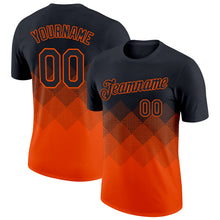 Загрузить изображение в средство просмотра галереи, Custom Black Orange 3D Pattern Design Gradient Square Shapes Performance T-Shirt