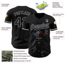 Load image into Gallery viewer, Custom Black Gray 3D Skull Fashion Authentic Baseball Jersey
