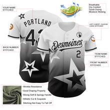 Charger l'image dans la galerie, Custom White Black 3D Pattern Design Gradient Style Twinkle Star Authentic Baseball Jersey