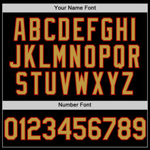 Charger l'image dans la galerie, Custom Black Old Gold-Red 3D Pattern Design Gradient Style Twinkle Star Authentic Baseball Jersey